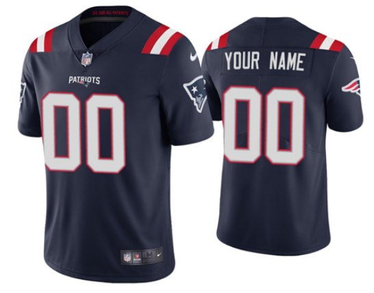 Women's New England Patriots ACTIVE PLAYER Custom Navy Vapor Untouchable Limited Stitched Jersey(Run Small)
